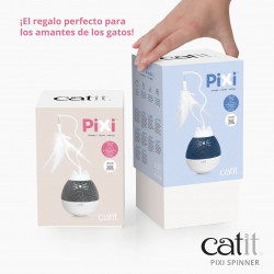 Dispensador se snacks y juguete con pluma para gatos Catit PIXI Spinne