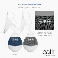 Dispensador se snacks y juguete con pluma para gatos Catit PIXI Spinne