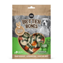 Huesitos suaves envueltos en pollo para perros Zoë Better Bones Pack de 9