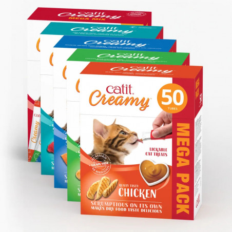 Snacks cremosos para gatos Catit Creamy – 50 Tubos