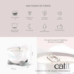 Fuente para gatos de acero inoxidable Catit PIXI