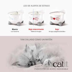 Fuente para gatos de acero inoxidable Catit PIXI