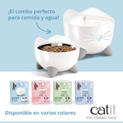 Combo de fuente y comedero para gatos Catit PIXI