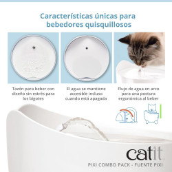 Combo de fuente y comedero para gatos Catit PIXI