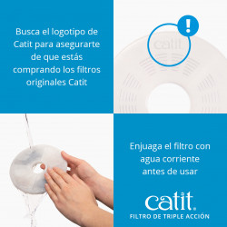 Filtro de triple acción para fuente Catit Flower Fountain