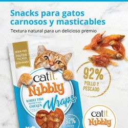 Snacks masticables para gatos Catit Nibbly Wraps