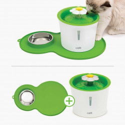 Fuente para gatos y mantel con plato para gatos Catit Flower Fountain Combo