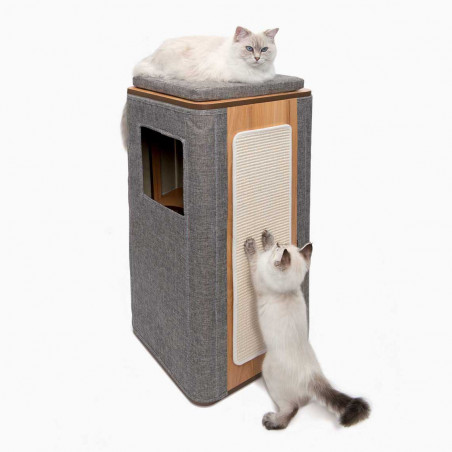 Árbol rascador para gatos Catit Vesper Cubo Tower - Piedra