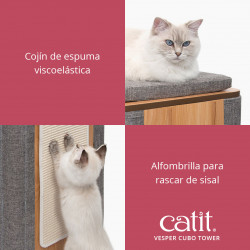 Árbol rascador para gatos Catit Vesper Cubo Tower - Piedra