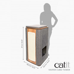 Árbol rascador para gatos Catit Vesper Cubo Tower - Piedra