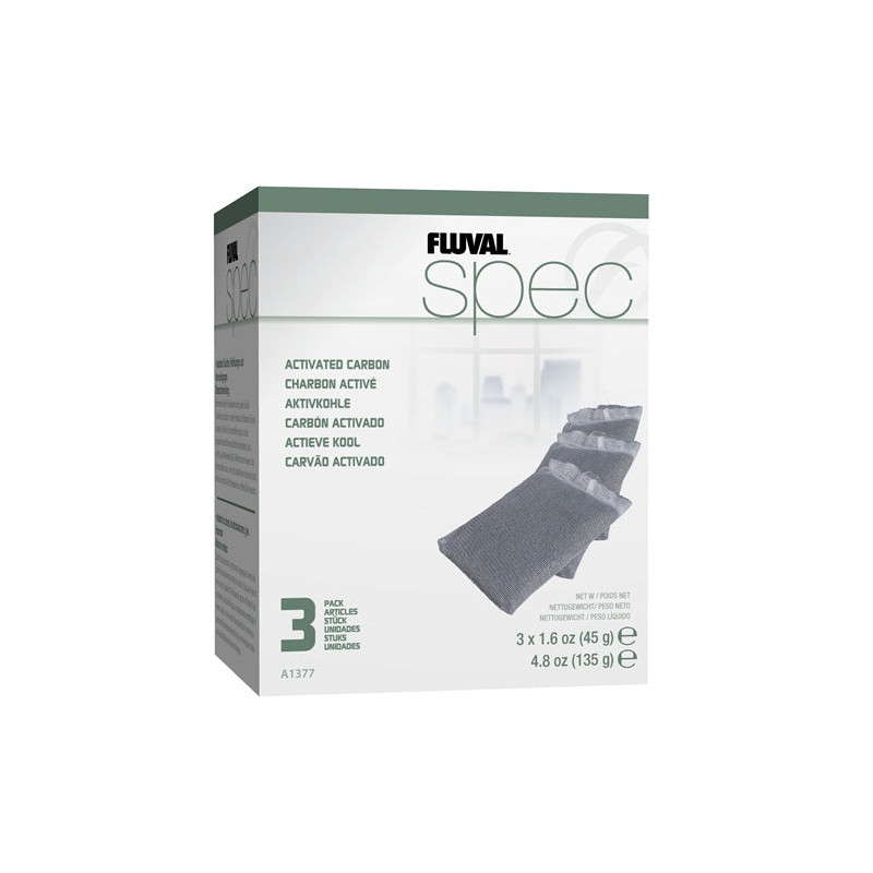 Carbón para acuarios Fluval Flex, Spec, Evo - Pack de 3