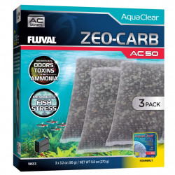 Pack ahorro Zeo-Carb para filtro AquaClear Fluval AC - Pack de 3